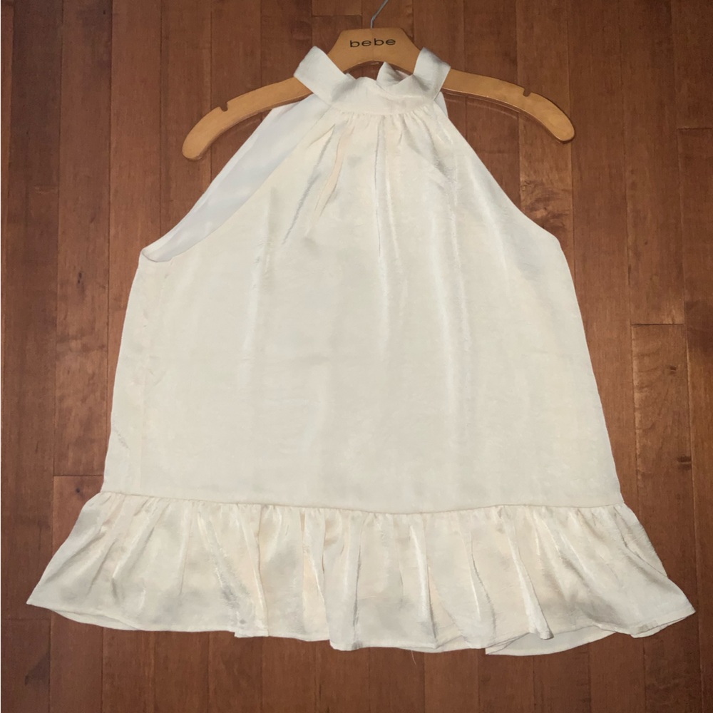 Strut & Bolt Halter Ruffle Dressy Blouse Size LG NWOT in Ivory